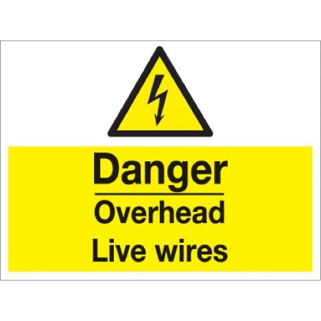 Danger overhead live wires 
